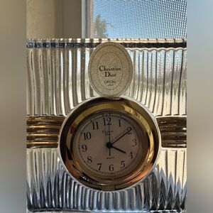 Vintage Christian Dior Desk Crystal Clock